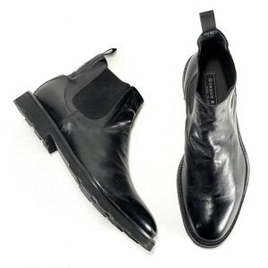 Gordon Rush Chelsea Boots Black Leather Lug-Sole Mens 11.5 Classic Preppy‎ Work